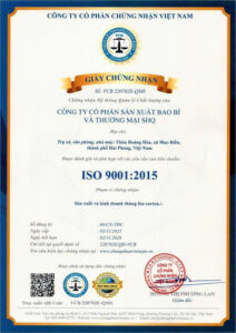 chứng nhận Hệ thống Quản lý Chất lượng ISO 9001:2015